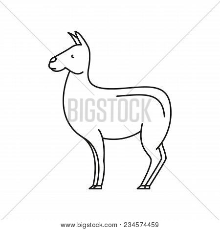 Alpaca Icon. Outline Alpaca Vector Icon For Web Design Isolated On White Background