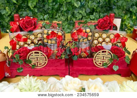 Hantaran, Seserahan, Gift Proposal Package For Engagement Married With Double Happiness Shuang Xi