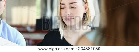 Businessmen Stady Documents In Cafe. Discuss Chart Report