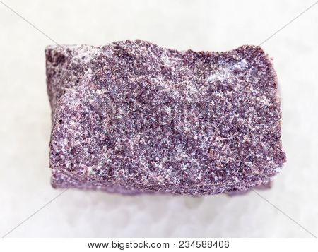Macro Shooting Of Natural Mineral Rock Specimen - Raw Alunite Stone On White Marble Background From 