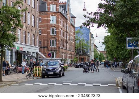 June 10, 2017 - Copenhagen, Denmark: People On Stefansgade In Norrebro District Enjoying A Summer Da