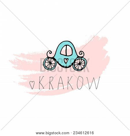 Krakow Hand Drawn Cartoon Illustration. Travel Concept