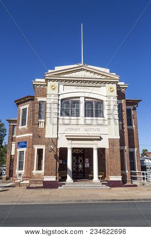 West Wyalong, Australia - March 13, 2018:  The West Wyalong Sailors & Soldiers Literary Institue Was