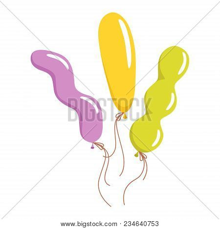 Bunch Of Colorful Balloons On White Background.