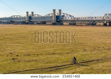 Tczew, Poland - April 2, 2018: The Historic Bridge In Tczew. Poland, Europe.