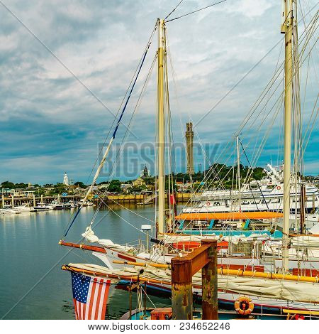 American Flag Marina In Provincetown, Massachusetts Us.