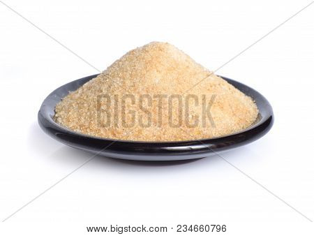 Gelatin On Plate. Isolated On White Background .