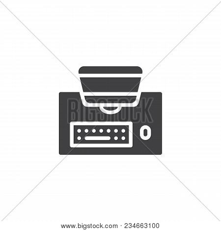 Desktop Computer Top View Vector Icon. Filled Flat Sign For Mobile Concept And Web Design. Monitor W