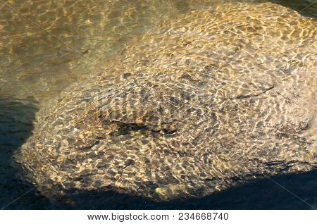 Sunrays Reflecting From Stones And Rocks Underwater - Creating Beautiful Abstract Natural Pattern Of