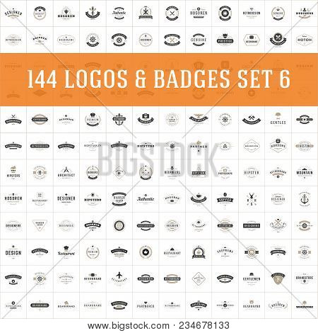 Vintage Logos Design Templates Set. Vector Logotypes Elements Collection, Icons Symbols, Retro Label