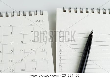 To Do List Or Work Task Priority List With Date Concept, Black Pen On Notepad With List Of Numbers W