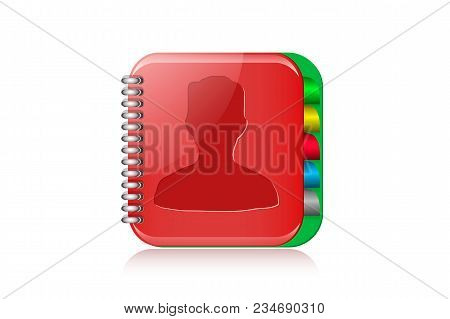 Vector Contact Book Icon. Isolated Element. Eps10