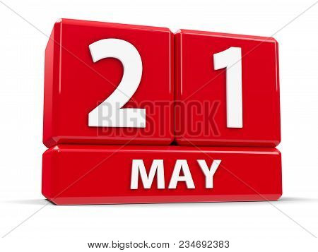 Red Cubes - The Twenty First Of May - On A White Table - World Day For Cultural Diversity For Dialog