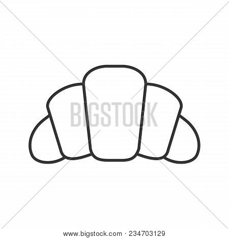 Croissant Linear Icon. Thin Line Illustration. Crescent Roll. Contour Symbol. Vector Isolated Outlin