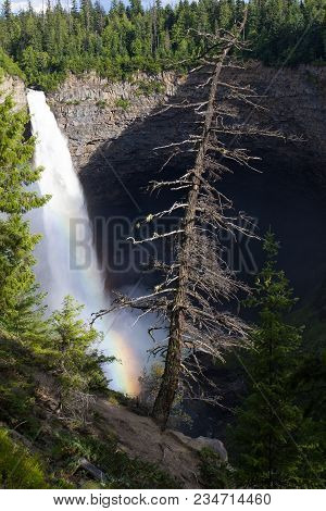 Rainbow Shining At Helmcken Falls In Wells Gray Provincial Park Near Clearwater, British Columbia, C