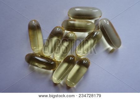 Top View Of Capsules Of Fish Oil