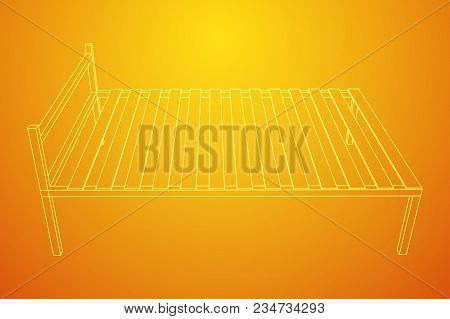 Base Orthopedic Bed Wireframe Low Poly Mesh Vector Illustration.