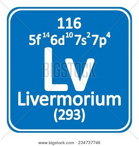 Periodic Table Element Livermorium Icon On White Background. Vector Illustration.
