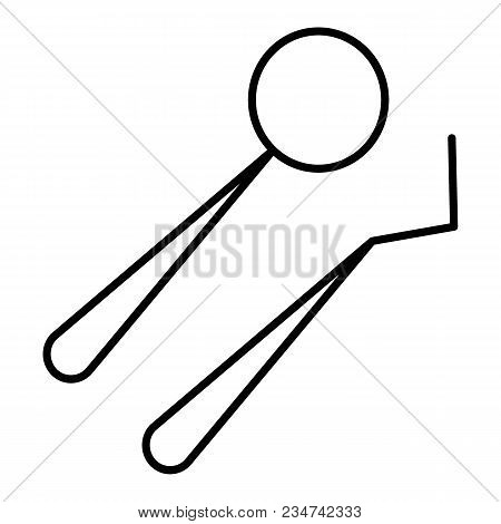 Dental Instruments Vector Line Icon Isolated On White Background. Dental Instruments Line Icon For I