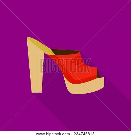 Heeled Sandal Icon. Flat Illustration Of Heeled Sandal Vector Icon For Web