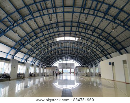 Jakarta, Indonesia - June 8, 2017: The Hall Of Palmerah Station.