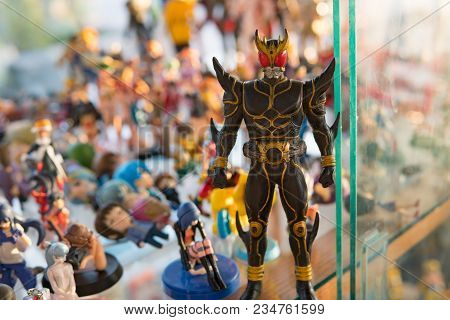 Yasothorn, Thailand - January 02, 2018:anime Figure In Secondhand Shop,anime Is A Popular Type Of An