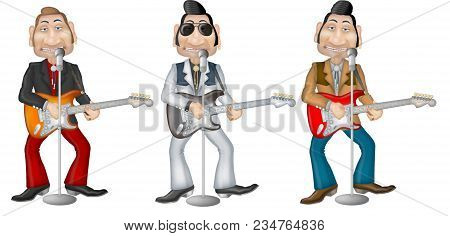 Rocking Guitar Playing Twins With Different Clothes