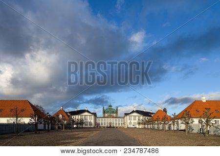 Fredensborg, Denmark - January 02, 2017: Exterior View Of Fredensborg Palace Which Is Spring An Autu