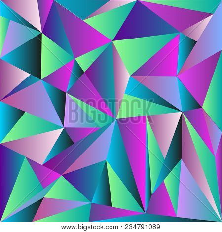 Multicolor, Rainbow Vector Abstract Mosaic Background. Creative Geometric Illustration In Origami St
