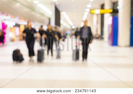 People Crowd Background With An Intentional Blur Effect Applied.
