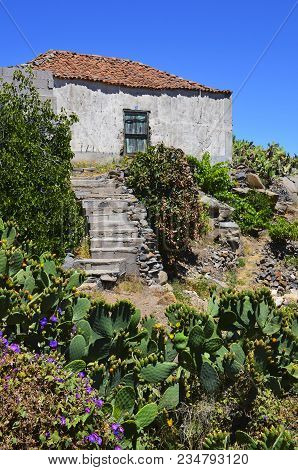 Beautiful View With Old House In Vilaflor Village In Tenerife,canary Islands,spain.