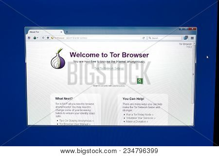 Ryazan, Russia - March 28, 2018 - Tor Browser On A Display Of Pc With Logo In A Form Of Onion