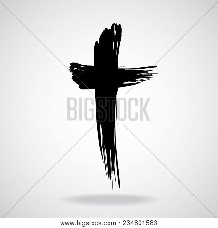 Hand Drawn Cross, Grunge Cross, Christian Symbol