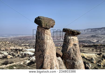 Three Graces (three Beautifuls) Rock Hills In Devrent Valley In Cappadocia, Nevsehir, Turkey