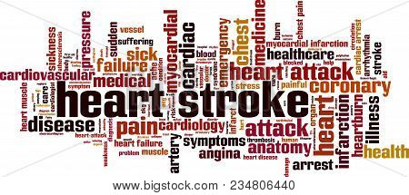 Heart Stroke Word Cloud Concept. Vector Illustration On White