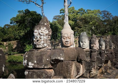 When You Be Different, Redone Statue Looks Amazing Different, New Versus Old, Cambodian Temple,