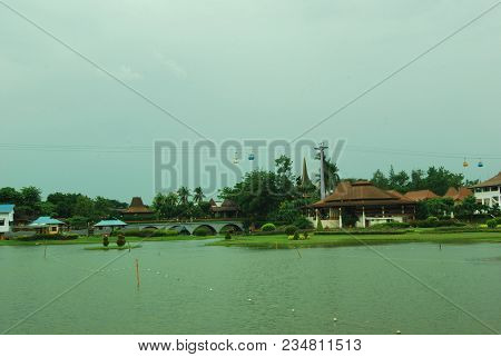 Jakarta - Indonesia. January 28, 2012. Artificial Lake At Beautiful Indonesia At Miniature Park Know