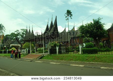 Jakarta - Indonesia. January 28, 2012. Indonesian Traditional House At Beautiful Indonesia At Miniat