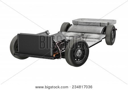Chassis Frame Metal Auto Undercarriage. 3d Rendering