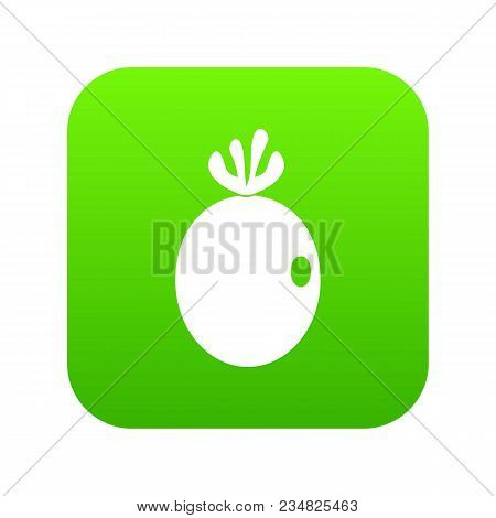 Feijoa Fruit Icon Digital Green For Any Design Isolated On White Vector Illustration