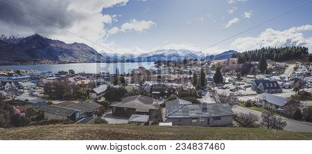 Wanaka New Zealand - Sep 5,2015 : Panorama View Of Wanaka Town Most Popular Traveling Destination In