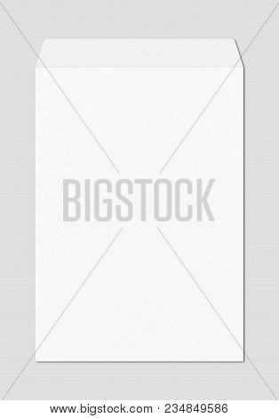 Large A4 White Enveloppe Mockup Template Isolated On Grey Background