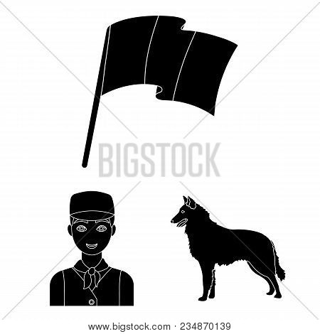 Country Belgium Black Icons In Set Collection For Design.travel And Attractions Belgium Vector Symbo