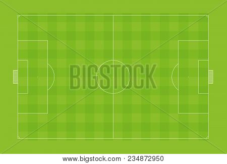 Vector Illustration Of Football Pitch Or Soccer Field With Official Proportions