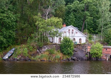 Russia, Island Valaam - August 18, 2017: Spaso-preobrazhensky Valaam Stauropegial Monastery, Water H