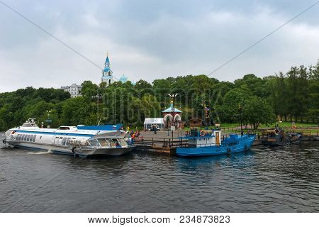 Russia, Island Valaam - August 18, 2017: Spaso-preobrazhensky Valaam Stauropegial Monastery, Monaste