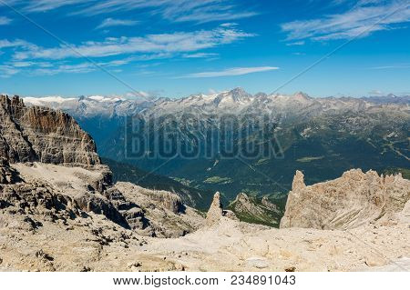 Spectacular Mountain View. Brenta Dolomites In Italy Are Unesco World Heritage Site.