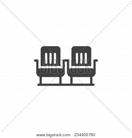 Airplane Seats Vector Icon. Filled Flat Sign For Mobile Concept And Web Design. Two Rows Seats Simpl