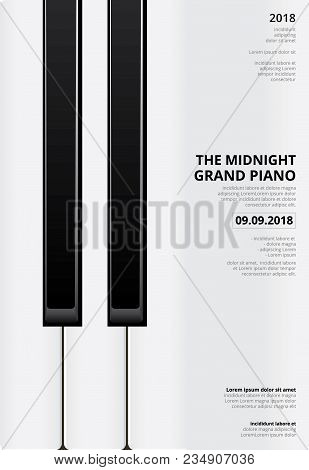 Music Grand Piano Poster Background Template Vector Illustration