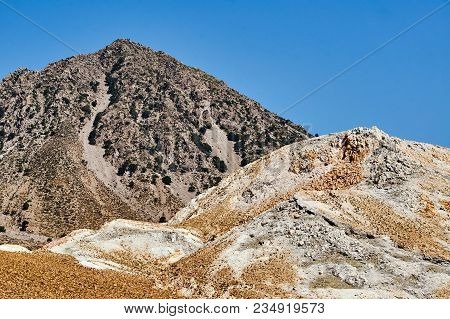 Rocky Mountain Top On The Island Of Nisiros In Greece